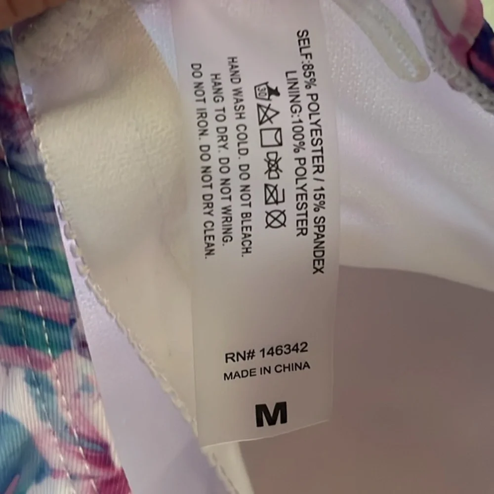 NICOLE MILLER Purple Periwinkle   Floral Racerback One Piece Swimsuit NWOT